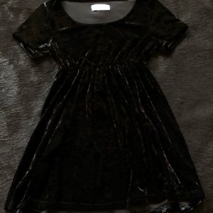 American Apparel Black Velvet Babydoll Dress